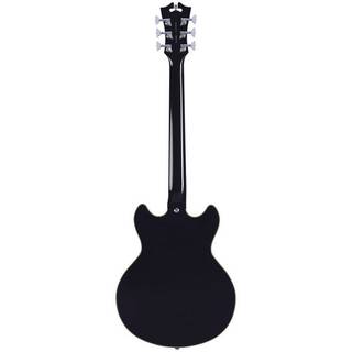 D'Angelico Premier Mini DC Stopbar Black Flake semi-akoestische gitaar met gigbag