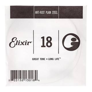 Elixir 13018 Anti-Rust Plain Steel .018 losse snaar