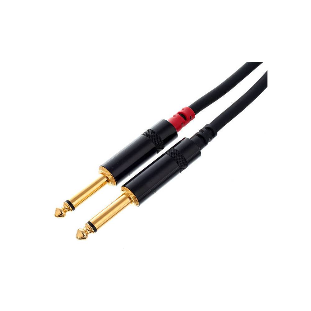 Cordial CFY1.5VPP-LONG Intro verloopkabel jack 6.3mm TRS -2x 6.3mm TS 1.5m zwart