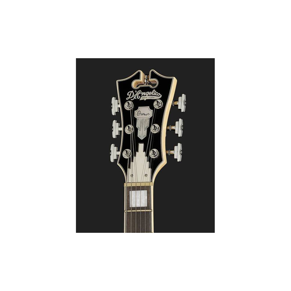 D'Angelico Premier Bedford SH Black Flake semi-akoestische gitaar met gigbag