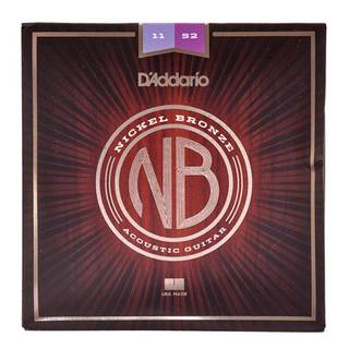 D'Addario NB1152 Nickel Bronze Acoustic Guitar Custom Light 11-52