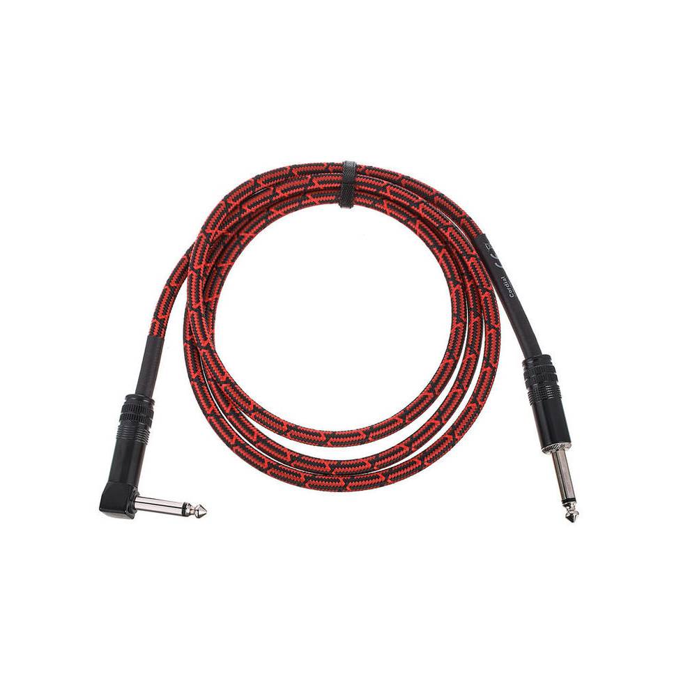 Cordial EI1.5PR-TWEED-RD Elements jack kabel 6.3 TS haaks - recht 1.5m tweed rood