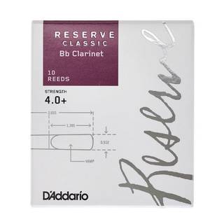 D'Addario Woodwinds Reserve Classic Bb 4.0+ rieten voor Bb klarinet (10 stuks)