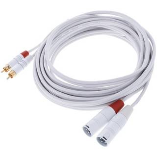 Cordial CFU6MC-SNOW Intro verloopkabel 2x XLR male - 2x RCA male 6m wit