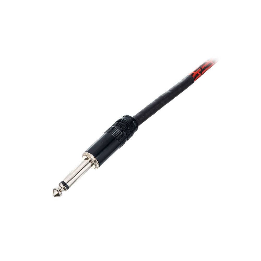 Cordial EI7.5PP-TWEED-RD Elements instrumentkabel 6.3 TS jack recht 7.5m tweed rood