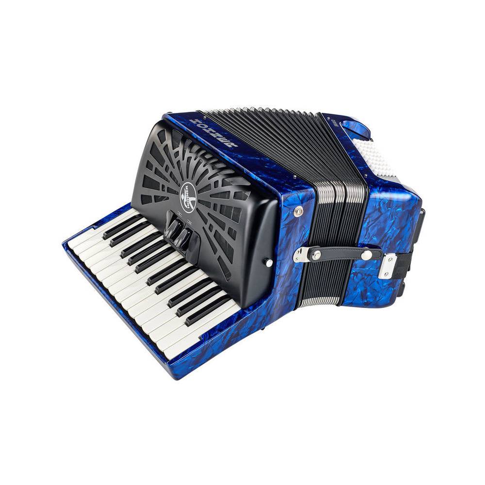 Hohner Bravo II 48 Blauw, Silent Key accordeon