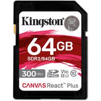 Kingston 64 GB Canvas React Plus UHS-II U3 V90 SDHC Full HD/4K/8K