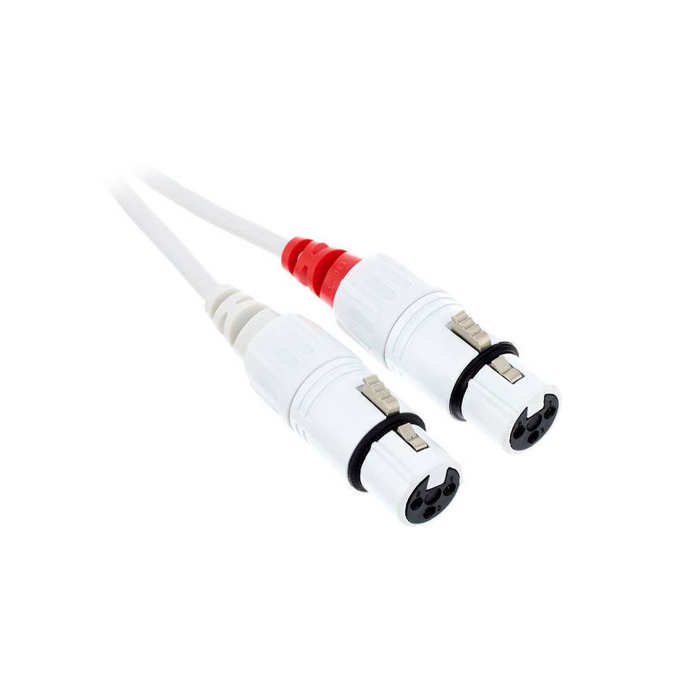 Cordial CFU3FC-SNOW Intro verloopkabel 2x XLR female - 2x RCA 3m wit