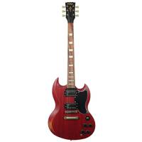 Vintage Icon VS6MRCR Distressed Cherry Red elektrische gitaar
