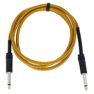 Cordial EI1.5PP-TWEED-YE Elements instrumentkabel 6.3 TS jack recht 1.5m tweed geel