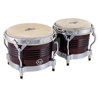 Latin Percussion M201 Matador Wood Bongos Dark Brown Chrome