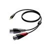 Procab CLA712/1.5 1x mini-jack - 2x XLR male verloopkabel 1,5m