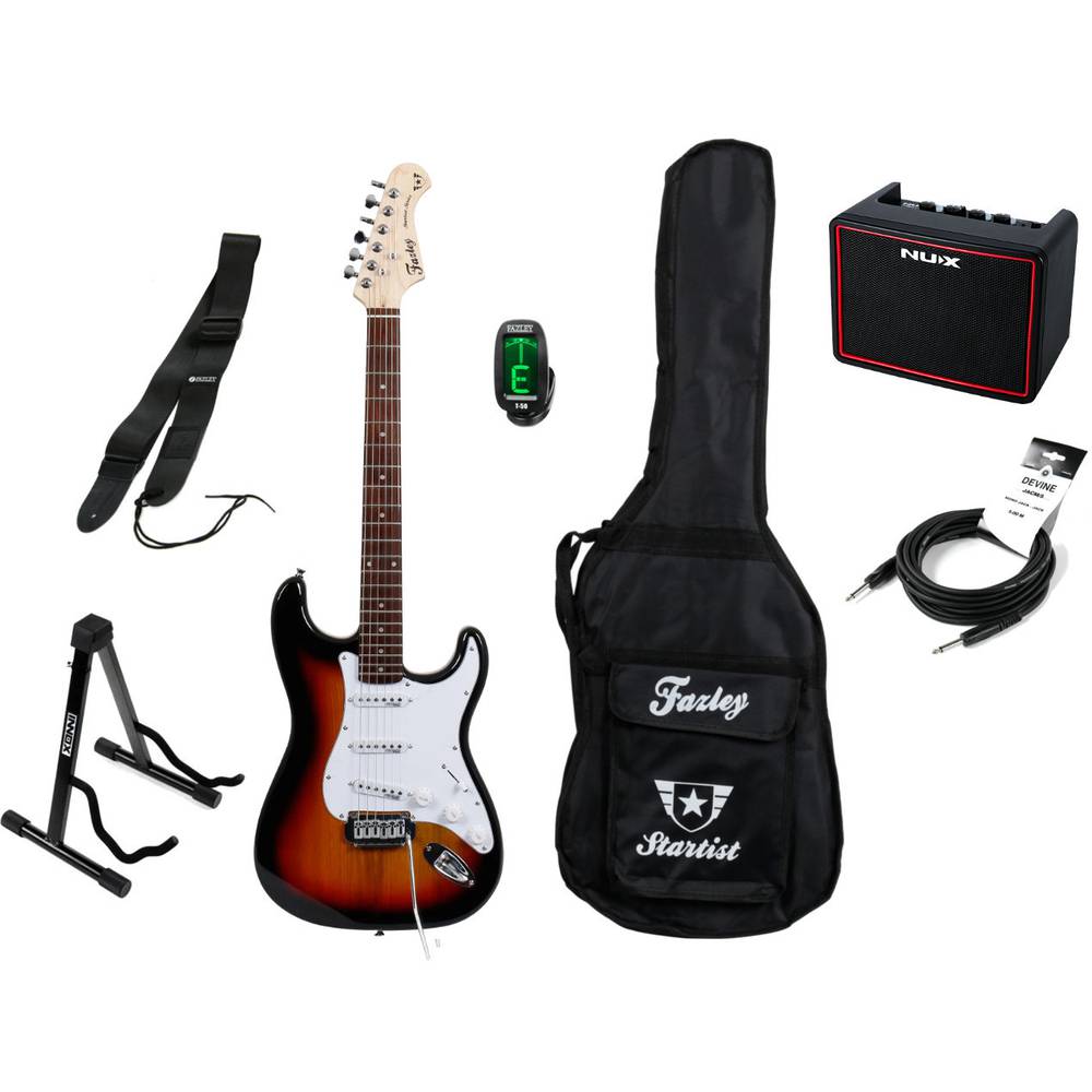 Fazley Startist Basic ST118 Sunburst gitaar set -
