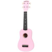 Diamond Head DU-110 Rainbow sopraan ukelele roze met gigbag