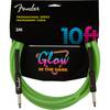 Fender Professional Glow in the Dark jackkabel 6.35 mm recht groen 3 meter