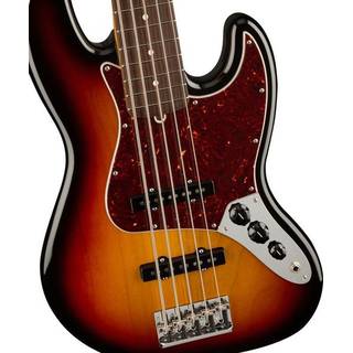 Fender American Professional II Jazz Bass V 3-Tone Sunburst RW 5-snarige elektrische basgitaar met koffer