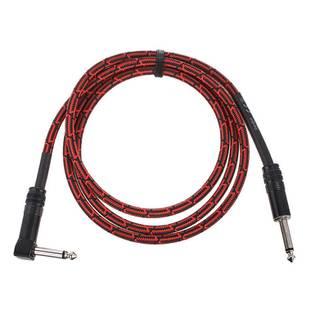 Cordial EI1.5PR-TWEED-RD Elements jack kabel 6.3 TS haaks - recht 1.5m tweed rood
