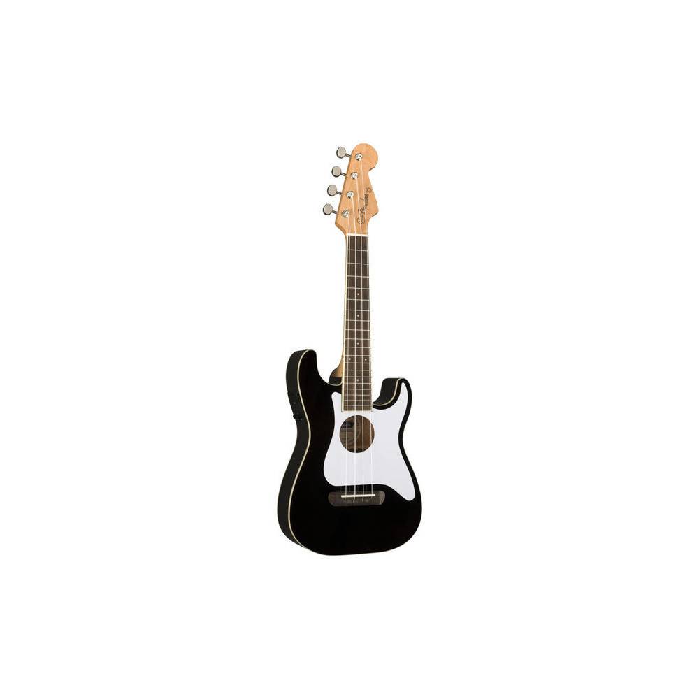 Fender Fullerton Strat Uke Black elektrisch-akoestische concert ukelele