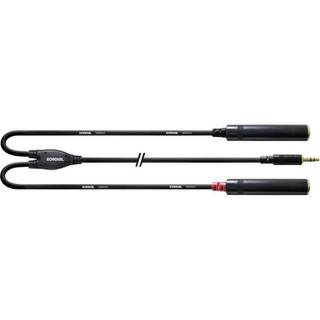 Cordial CFY0.3WGG Intro verloopkabel jack 3.5mm TRS male -2x6.3mm fem TS 0.3m