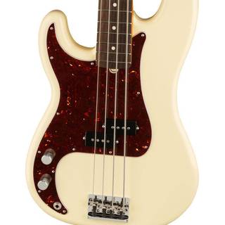 Fender American Professional II Precision Bass LH RW Olympic White linkshandige elektrische basgitaar met koffer