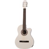 Gomez 001 CE White elektrisch-akoestische klassieke gitaar