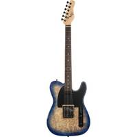Michael Kelly Burl 50 Ultra Blue Burl Burst elektrische gitaar met Quad Mod