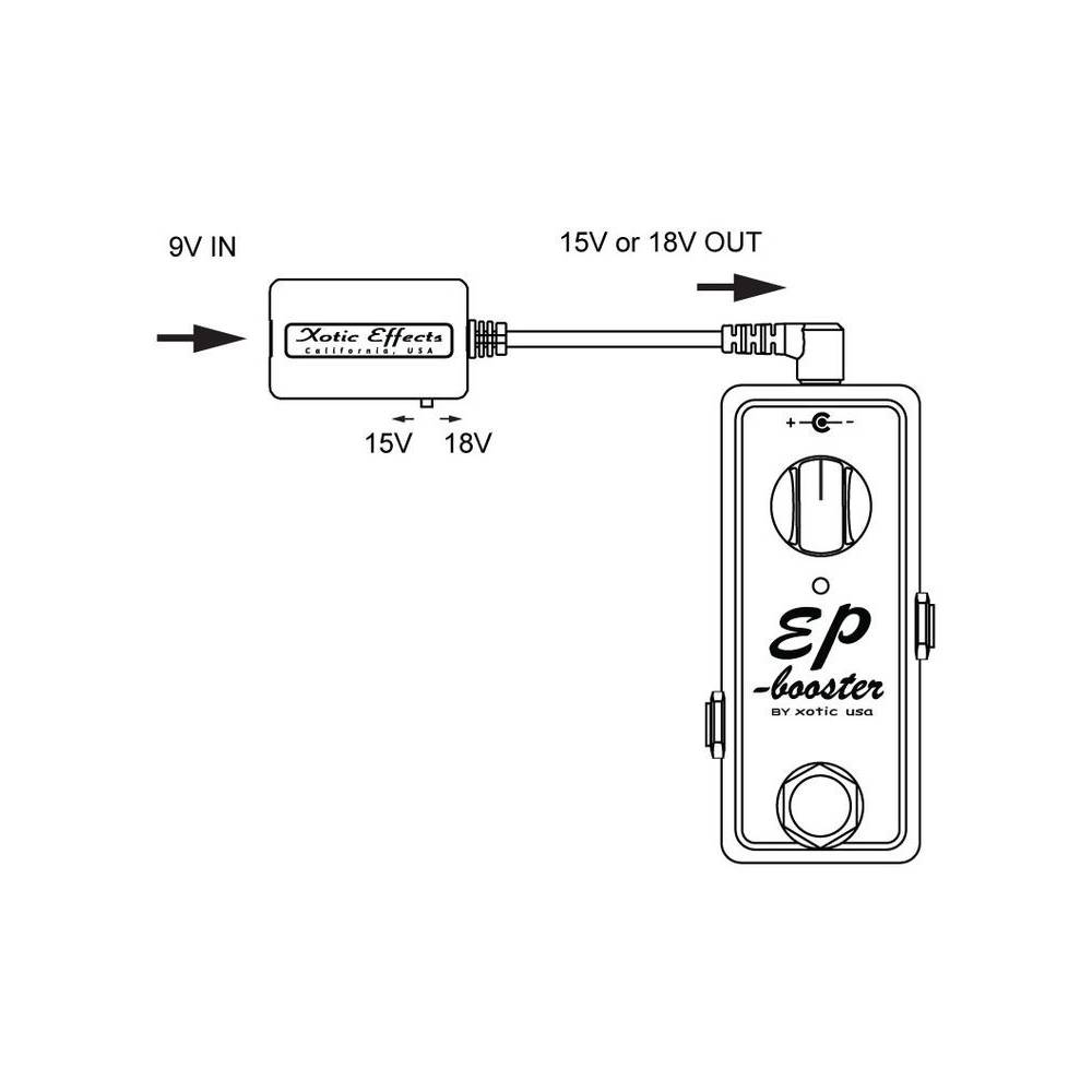 Xotic Voltage Doubler voedingskabel voor gitaareffecten