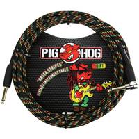 Pig Hog Vintage Series Rasta Stripes 10ft R/A instrumentkabel 3m