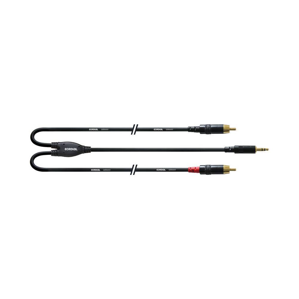 Cordial CFY1.5WCC-LONG Intro verloopkabel 3.5mm TRS jack - 2x RCA 1.5m zwart