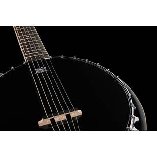Ortega OBJ350/6-SBK Raven Series 6-string Banjo Satin Black E/A zessnarige banjo met gigbag