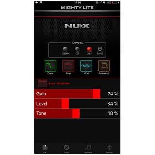 NUX Mighty Lite BT Bluetooth 3 watt mini-gitaarversterker combo