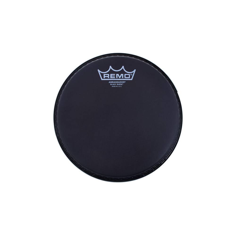 Remo BA-0808-ES Ambassador Black Suede 8"