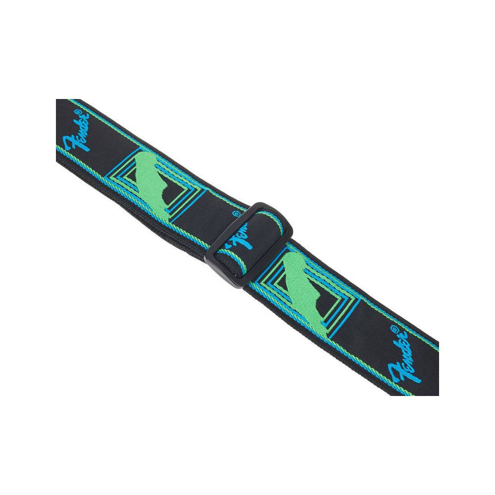 Fender Neon Monogrammed Strap gitaarband groen/blauw