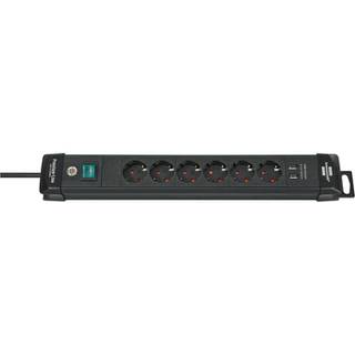Brennenstuhl Premium-Line 1951160602 stekkerdoos 6-voudig met USB 3m zwart
