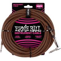 Ernie Ball 6064 Braided Instrument Cable, 7.5 m, Black/Orange