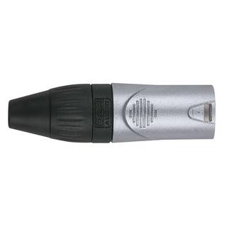 DAP XLR 3-polige zilveren plug X-type met zwarte kleurring