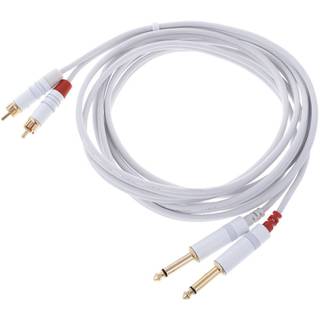 Cordial CFU3PC-SNOW Intro verloopkabel 2x 6.3 TS jack - 2x RCA 3m wit