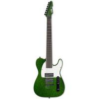 ESP LTD SCT-607 Baritone Green Sparkle Stephen Carpenter Signature 7-snarige elektrische gitaar met koffer