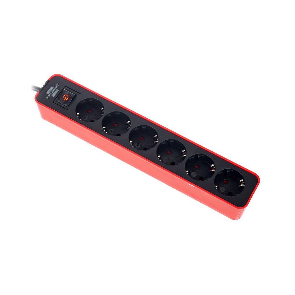 Brennenstuhl Ecolor 1153260070 6-voudige stekkerdoos met veiligheidsschakelaar 1.5m r/zw