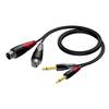 Procab CLA707 2x jack - 2x XLR verloopkabel 1.5m