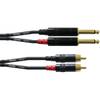 Cordial CFU0.9PC Intro verloopkabel 2x 6.3 TS jack - 2x RCA 0.9m zwart