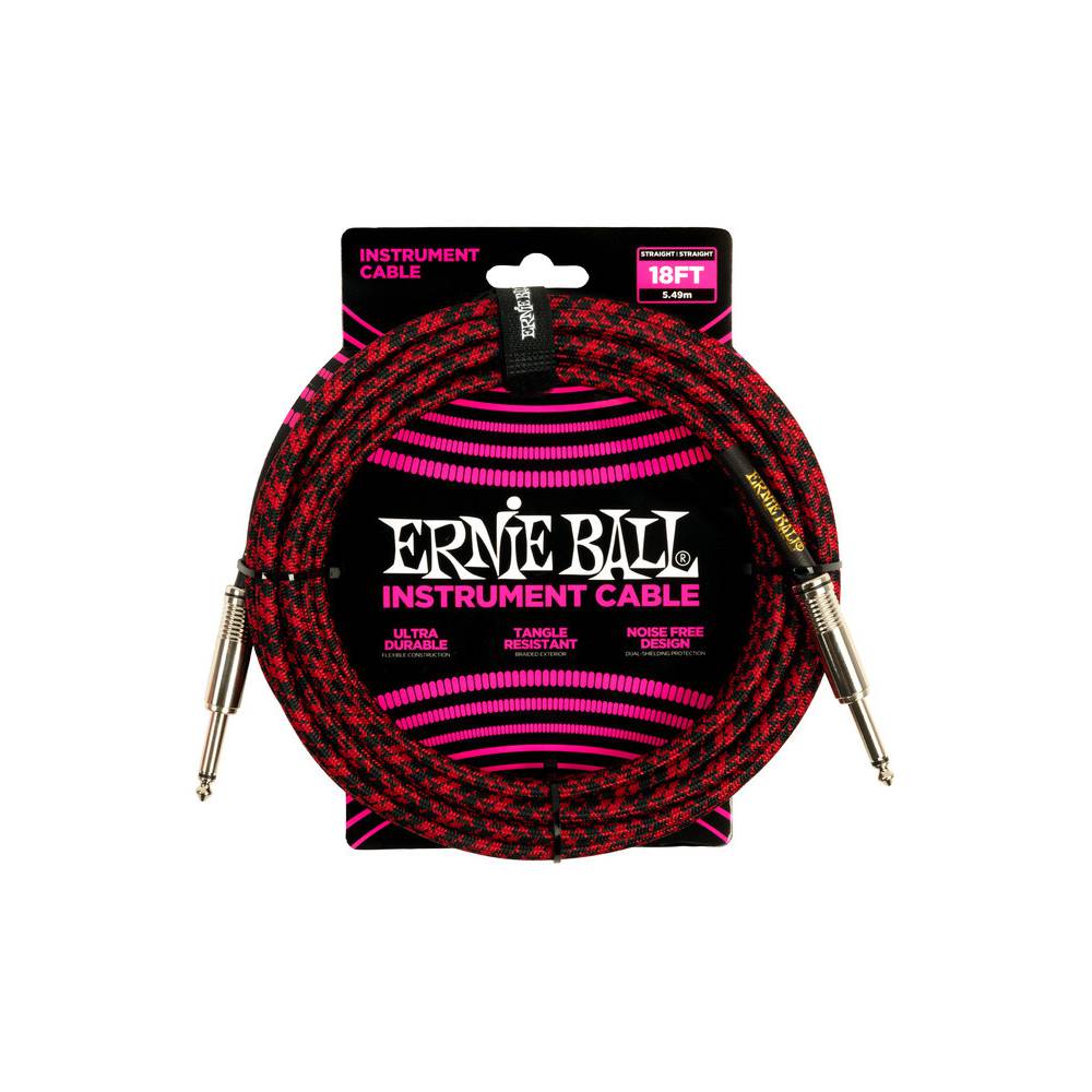 Ernie Ball 578899 braided instrument cable rood 5.5 m