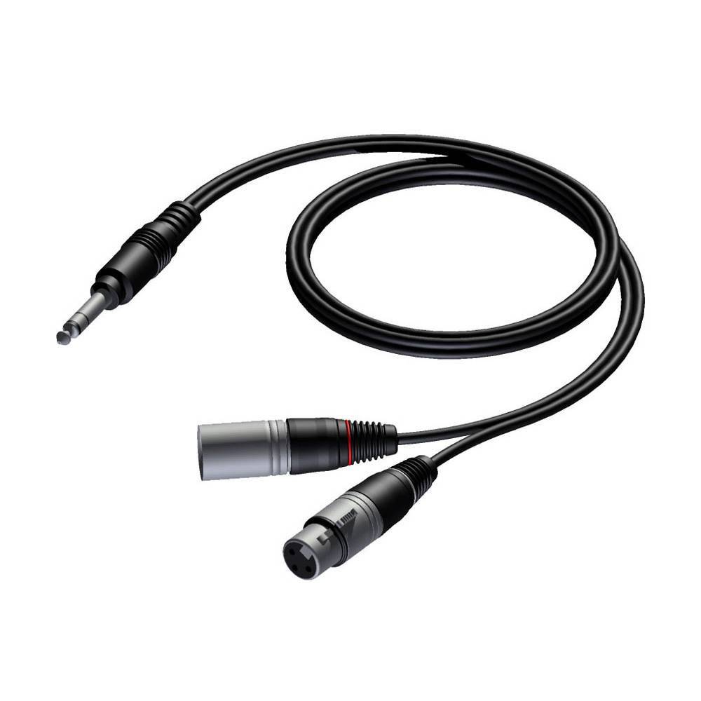 Procab CAB709 XLR male/female - jack male stereo insert 3 m