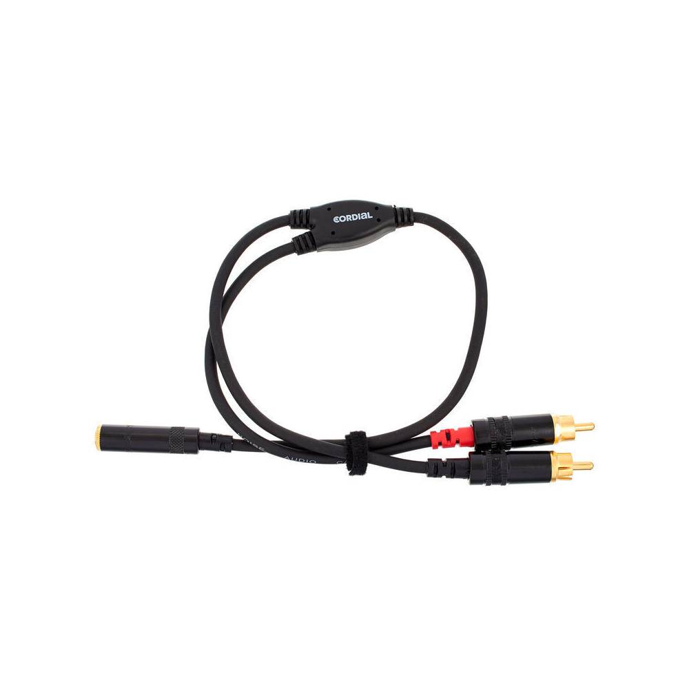 Cordial CFY0.3YCC Intro verloopkabel 3.5mm TRS jack fem - 2x RCA male 0.3m