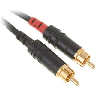Cordial CFU0.6PC Intro verloopkabel 2x 6.3 TS jack - 2x RCA 0.6m zwart