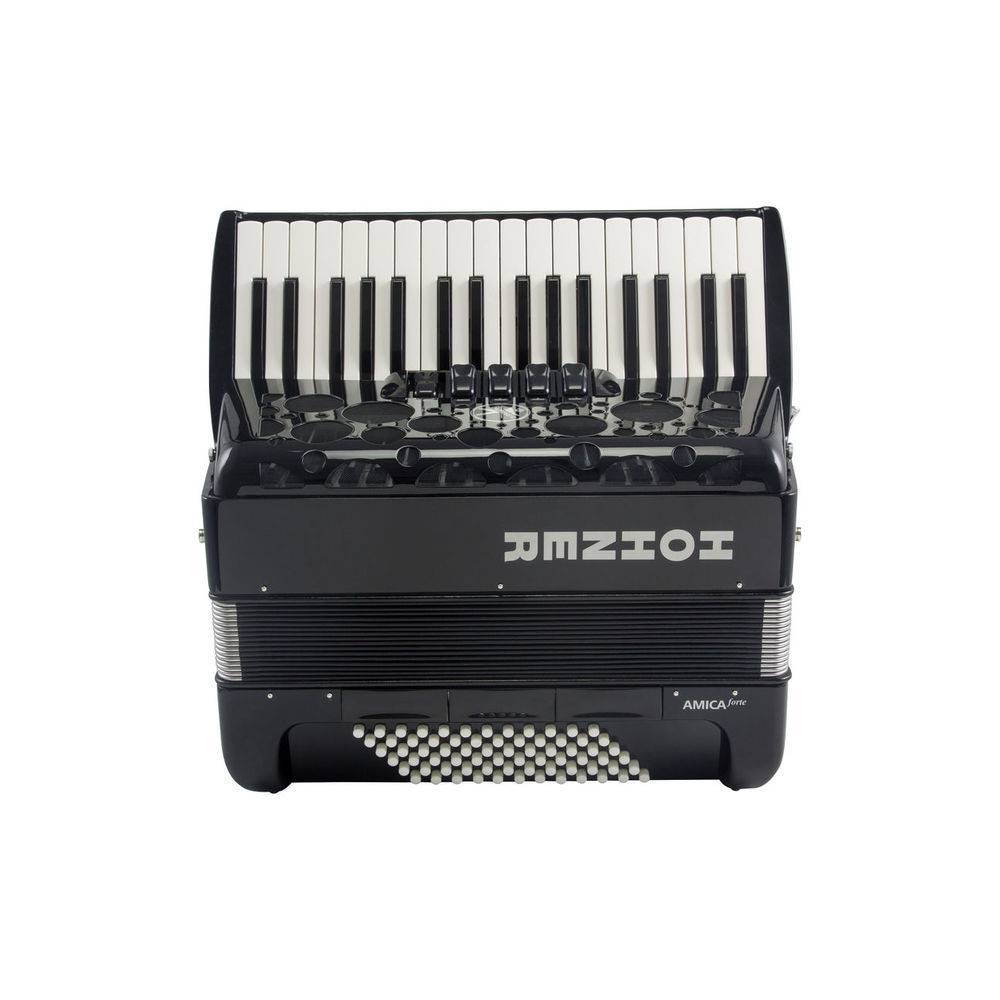 Hohner Amica Forte III 72 Zwart, Silent Key accordeon