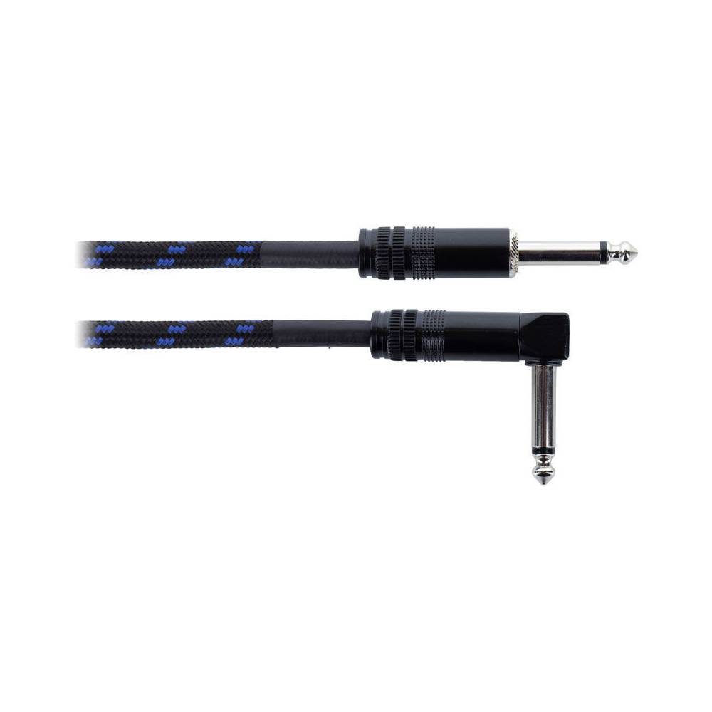Cordial EI3PR-TWEED-BL Elements jack kabel 6.3 TS recht-haaks 3m tweed blauw
