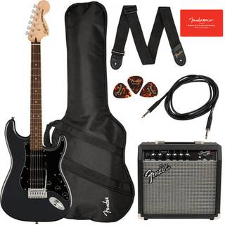 Squier Affinity Series Stratocaster HSS Pack IL Charcoal Frost Metallic starterset elektrische gitaar