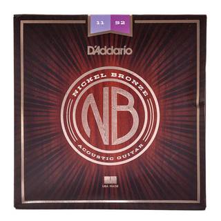 D'Addario NB1152 Nickel Bronze Acoustic Guitar Custom Light 11-52
