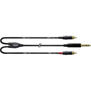 Cordial CFY3VCC Intro verloopkabel 1x 6.3mm TRS jack - 2x RCA 3m zwart